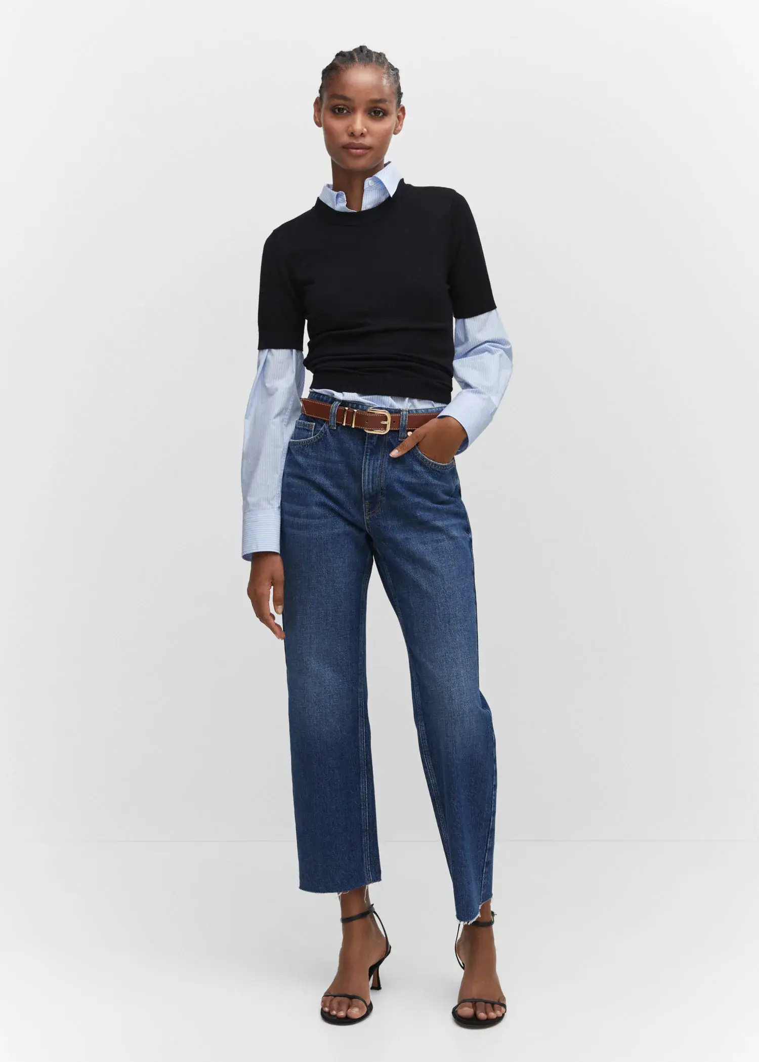 Mango Straight-fit cropped jeans. 2