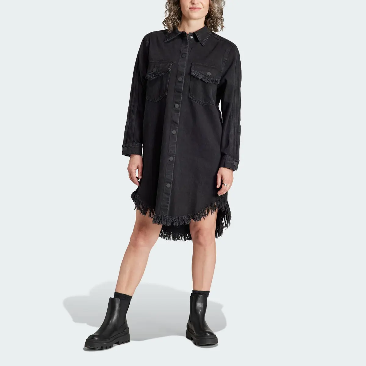 Adidas Originals x KSENIASCHNAIDER Fringe Shirt Dress. 1