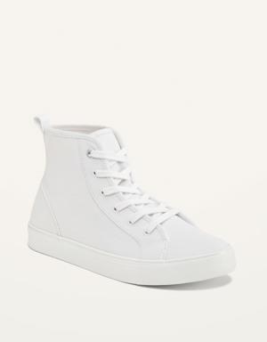 Gender-Neutral Canvas High-Top Sneakers for Kids white