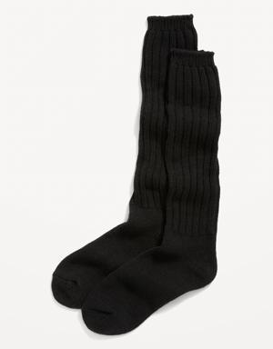 Old Navy Slouchy Rib-Knit Boot Socks for Women black