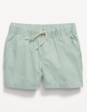 Unisex Cotton Poplin Pull-On Shorts for Baby green