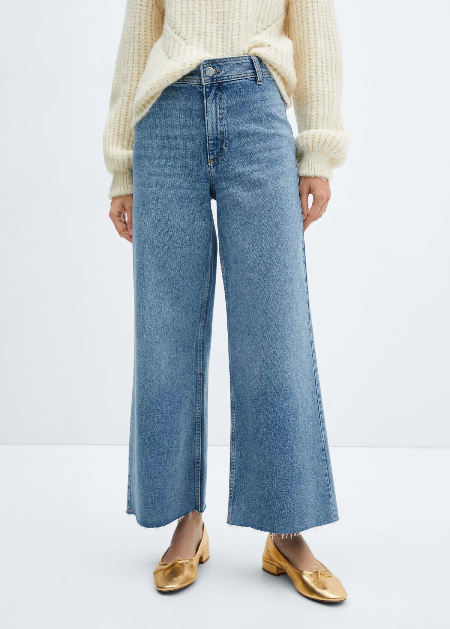 Mango Jupe-culotte jean taille haute. 2