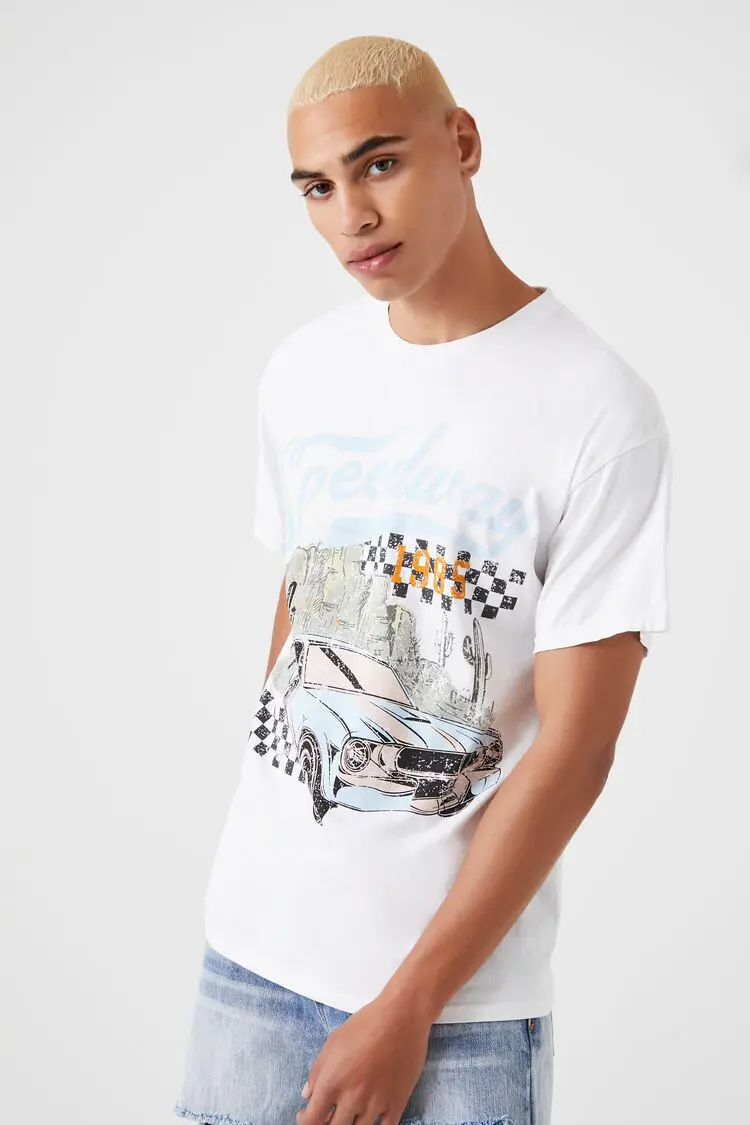 Forever 21 Forever 21 Speedway Graphic Tee White/Multi. 1