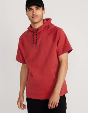 Dynamic Fleece Short-Sleeve Pullover Hoodie for Men red