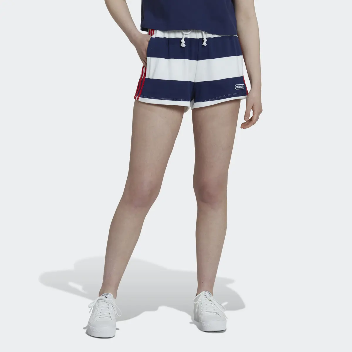 Adidas Mid Waist Striped Shorts. 1