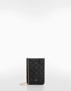 Quilted mobile case with logo