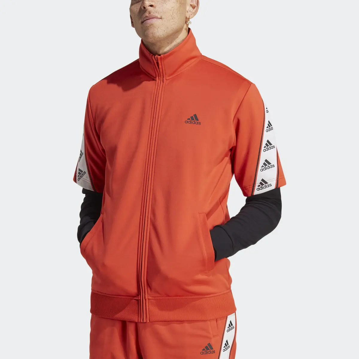 Adidas Taped Short Sleeve Track Jacket. 1