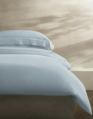 Banana Republic Washed Cotton Percale Duvet Cover blue