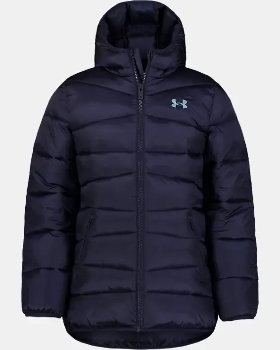 Under Armour Girls' UA Prime Puffer Longer Jacket. 1