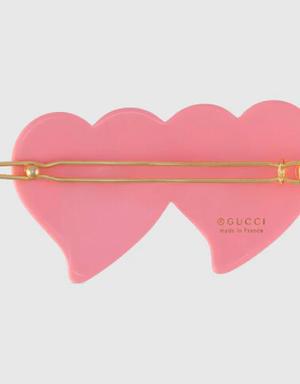 Hair clip with GG and hearts