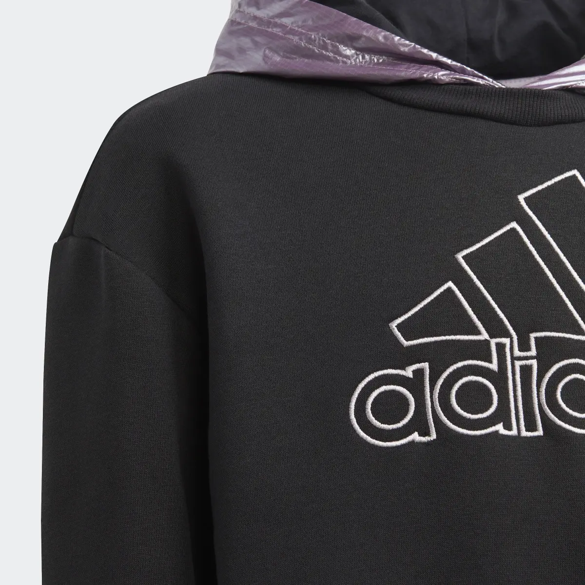 Adidas Sudadera con capucha Winter Glam Fleece Loose Crop. 3