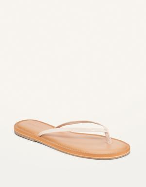 Faux-Leather Capri Sandals beige