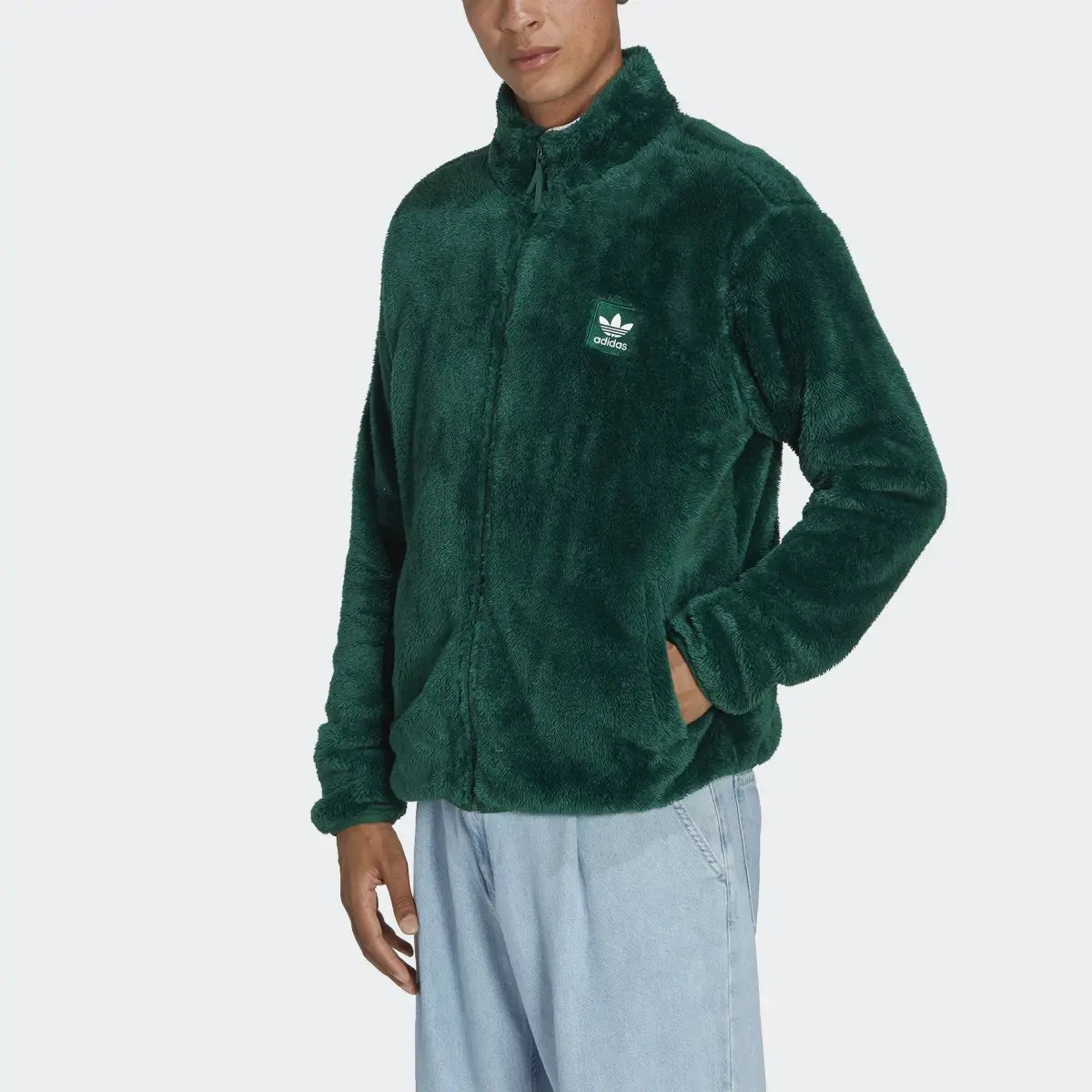 Adidas Essentials+ Fluffy Fleece Track Top. 1