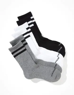 American Eagle O Striped Crew Sock 3-Pack. 1 American Eagle O Striped Crew Sock 3-Pack. 1