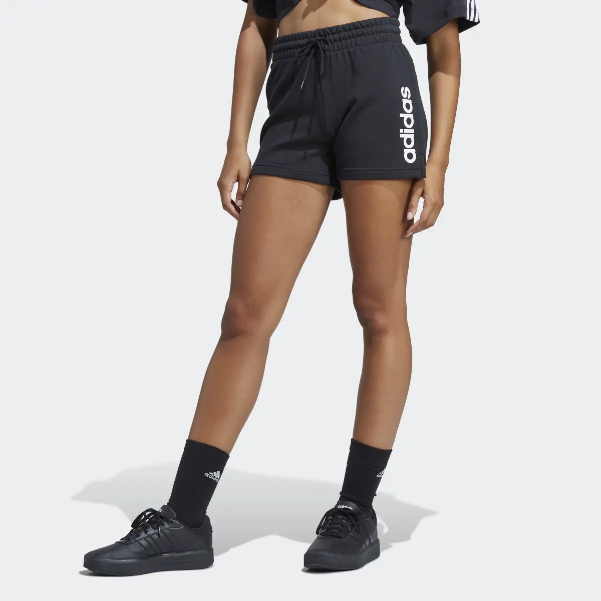 Adidas Essentials Linear French Terry Shorts. 1