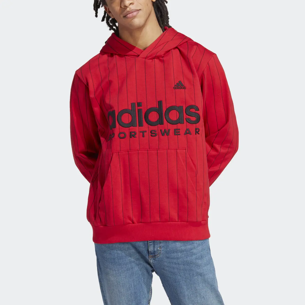 Adidas Camisola Listrada com Capuz em Fleece. 1