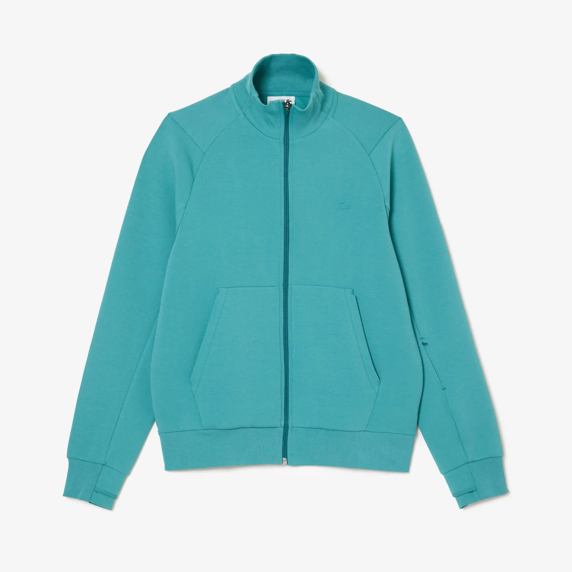 Lacoste Sweatshirt Jogger zippé uni à col montant en coton mélangé. 2