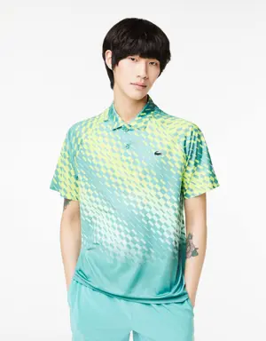 Polo de hombre Lacoste Tennis × Novak Djokovic con estampado de ajedrez Player version