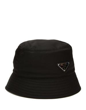Siyah Logolu Erkek Bucket Şapka