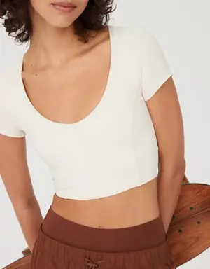 By Aerie Goals Ribbed V Neck T-Shirt