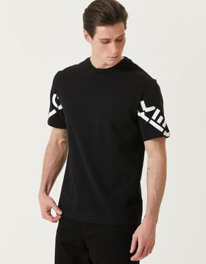 Siyah Kontrast Logo Detaylı T-shirt