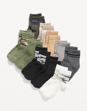 Unisex Crew Socks 10-Pack for Toddler & Baby multi