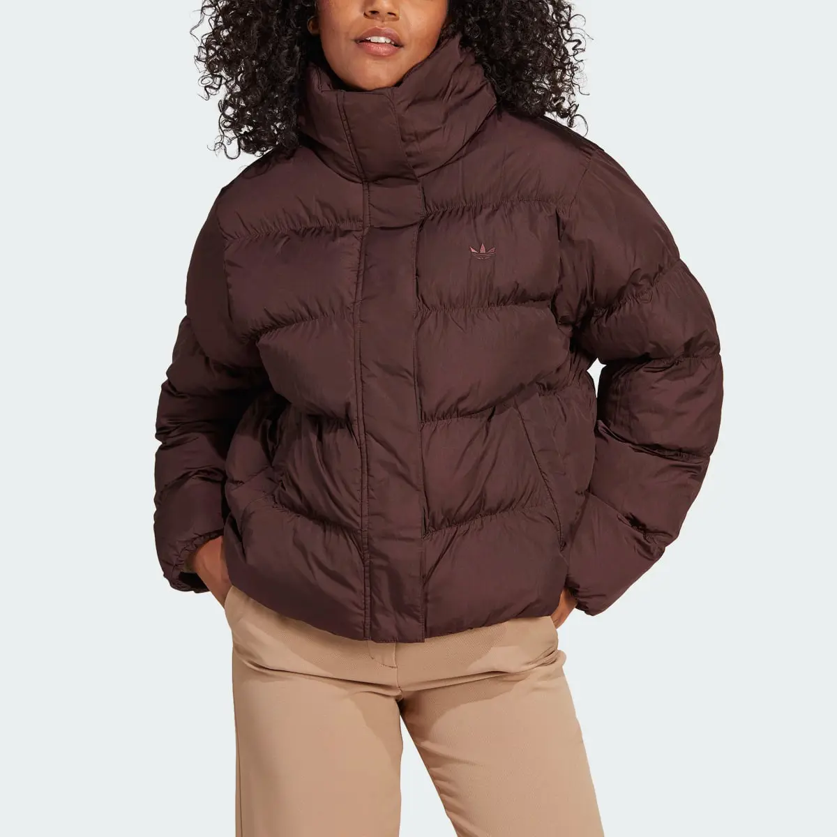 Adidas Short Vegan Puffer Jacket. 1