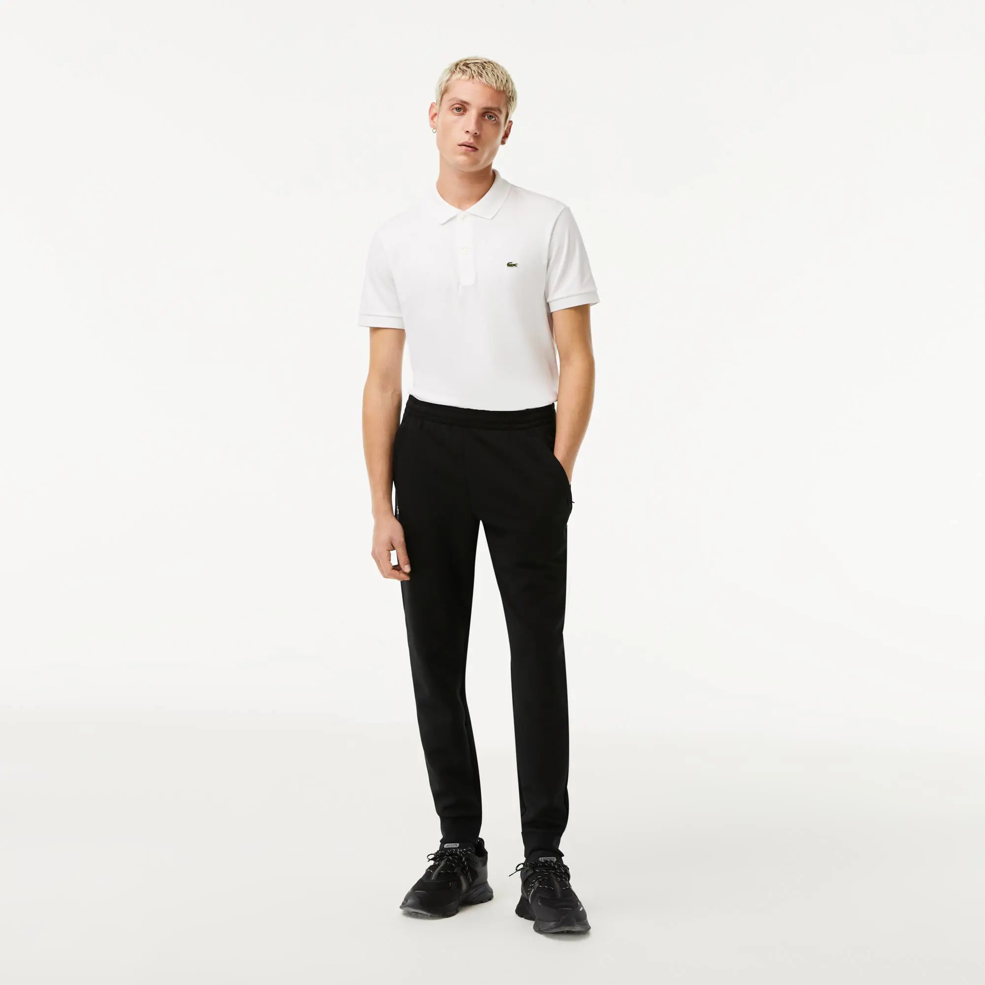 Lacoste Pantalon de jogging uni avec empiècements en mesh. 1