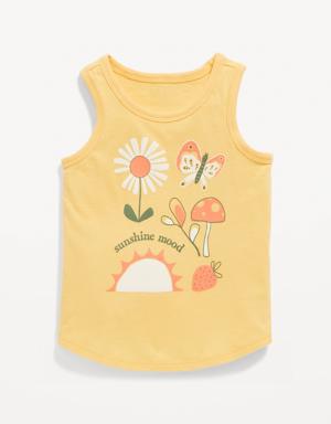 Graphic Tank Top for Toddler Girls yellow