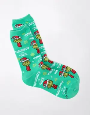 Naughty Nice Grinch Crew Sock