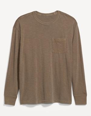 Vintage Garment-Dyed Long-Sleeve T-Shirt for Men