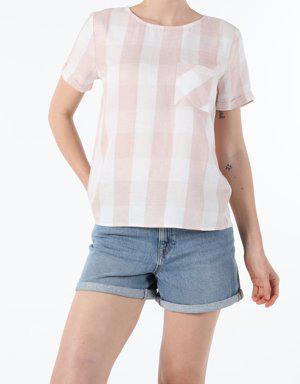 Pınk Woman Short Sleeve Shirt