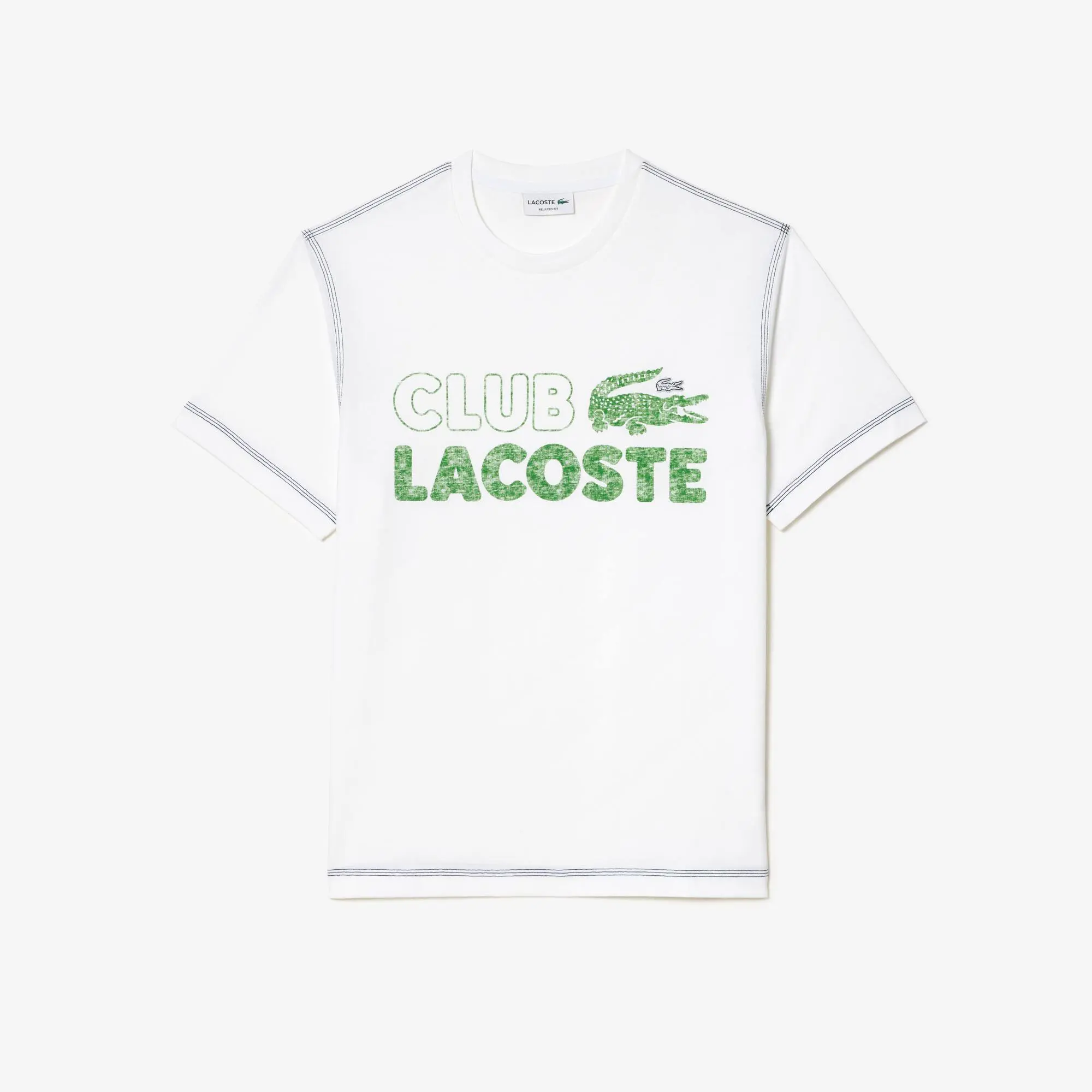Lacoste T-shirt em algodão orgânico com estampado vintage Lacoste para homem. 2