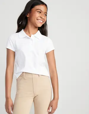 Uniform Jersey Polo Shirt for Girls white
