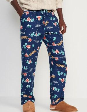 Old Navy Printed Flannel Pajama Pants for Men blue