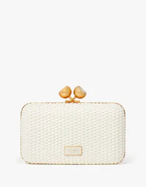 Kisslock Woven Small Clutch