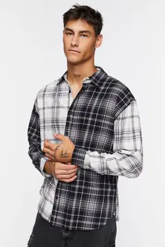 Forever 21 Forever 21 Plaid Button Front Shirt Black/Multi. 2