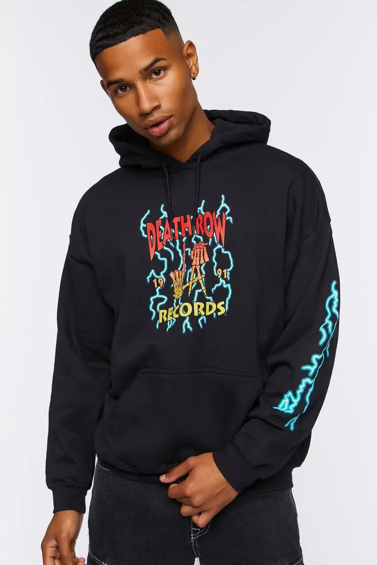 Forever 21 Forever 21 Death Row Records Graphic Hoodie Black/Multi. 1