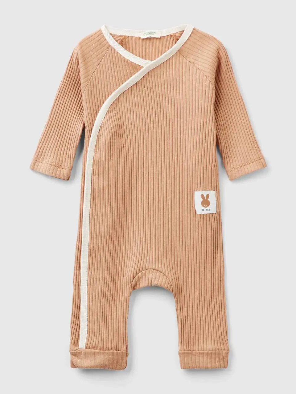 Benetton ribbed onesie in organic cotton. 1