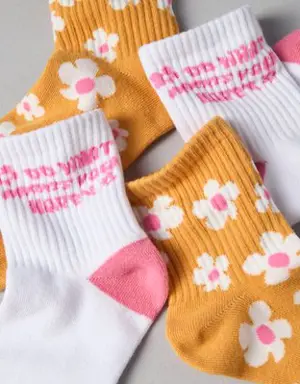 Happy Floral Boyfriend Sock 2-Pack