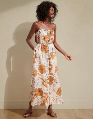 Banana Republic Petite Ramie Gathered Maxi Dress multi