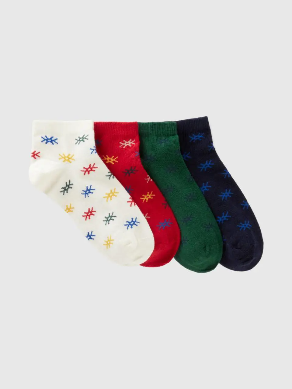 Benetton short socks set in organic cotton blend. 1