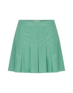 Leather Look Green Mini Skirt