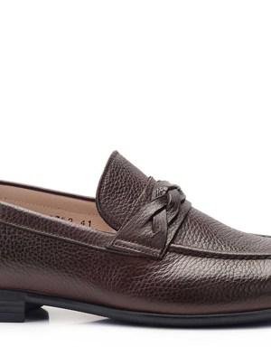 Hakiki Deri Kahverengi Günlük Loafer Erkek Ayakkabı -11804-