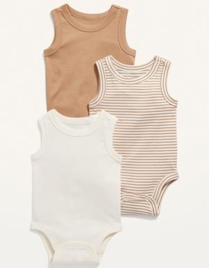 Old Navy Unisex 3-Pack Sleeveless Bodysuit for Baby brown