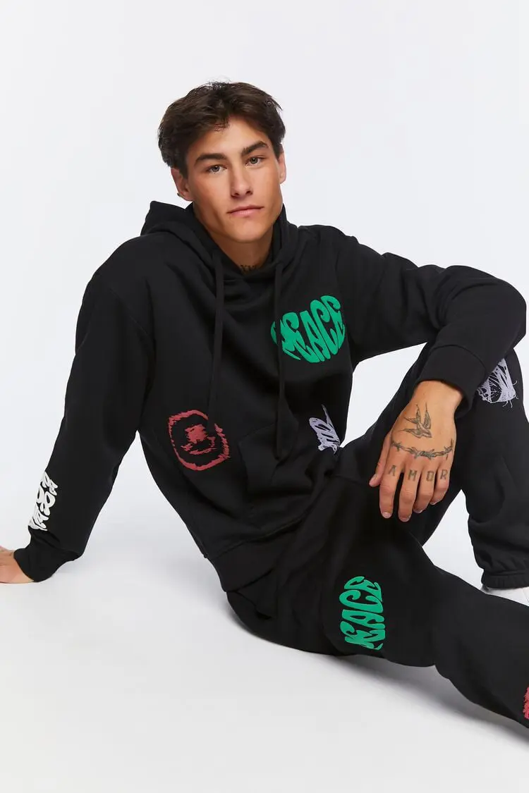 Forever 21 Forever 21 Hope For The Best Graphic Hoodie Black/Multi. 1