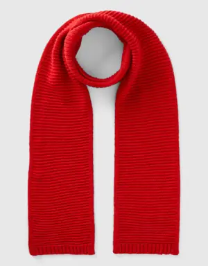 knit scarf in stretch wool blend