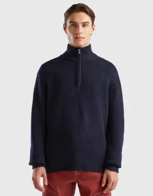 oversized fit half-zip sweater