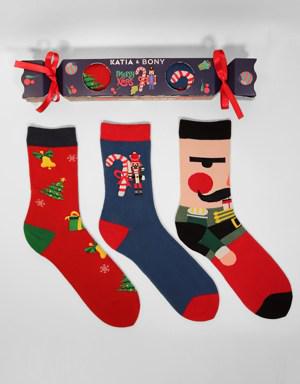 Tin Soldier Christmas Unisex Soket Çorap Desenli