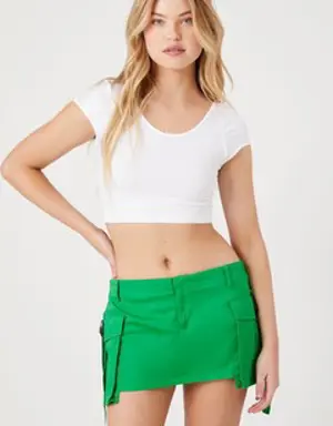 Forever 21 Cargo Pocket Mini Skirt Verdant Green